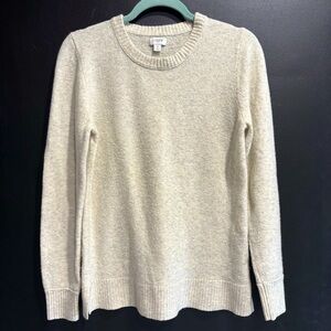 J. Crew crewneck wool blend sweater cream color women’s size Sm